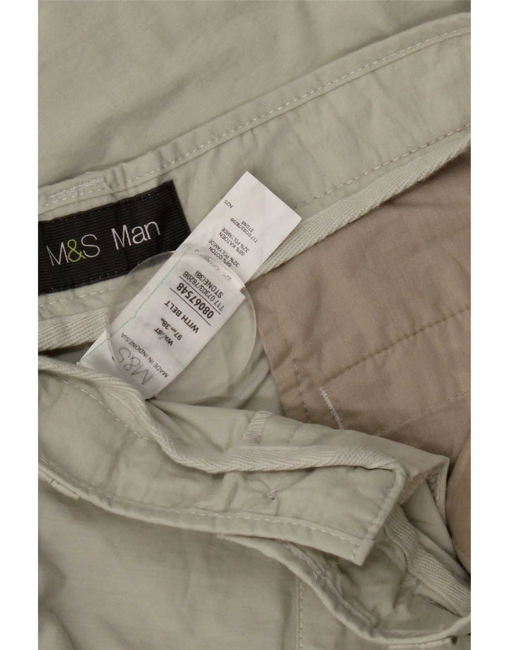 Мужские шорты-бермуды Marks & Spencer W38 XL, бежевые, хлопок