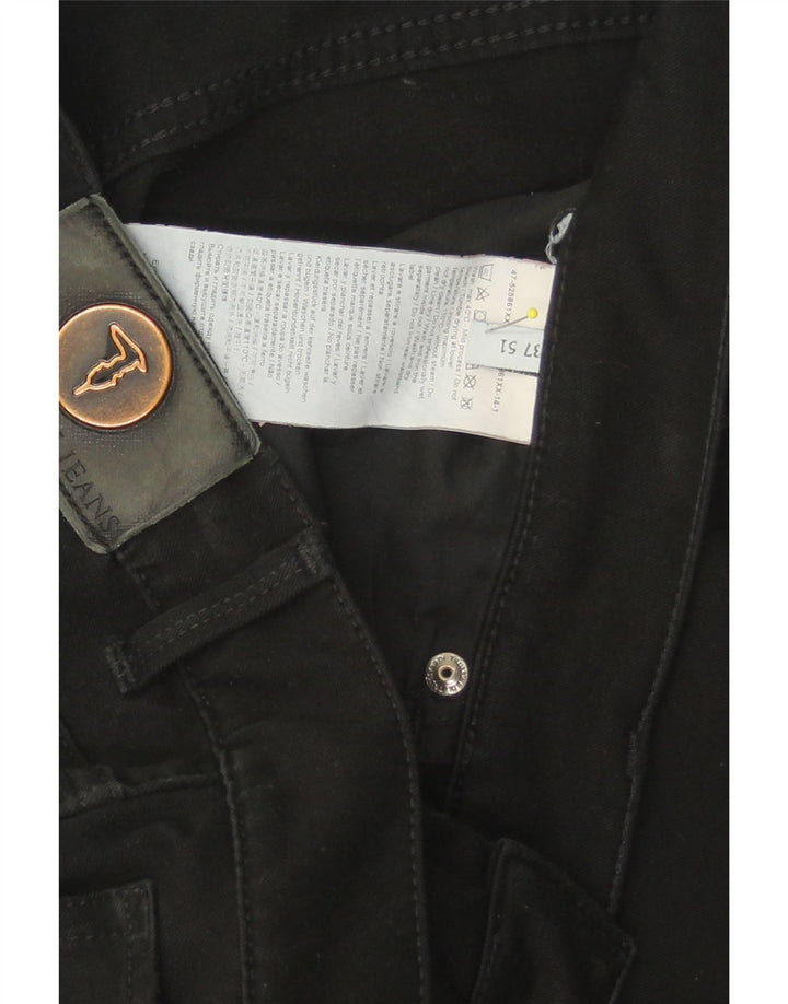 TRUSSARDI Mens Straight Casual Trousers W37 L28 Black Polyester Vintage Trussardi and Second-Hand Trussardi from Messina Hembry 