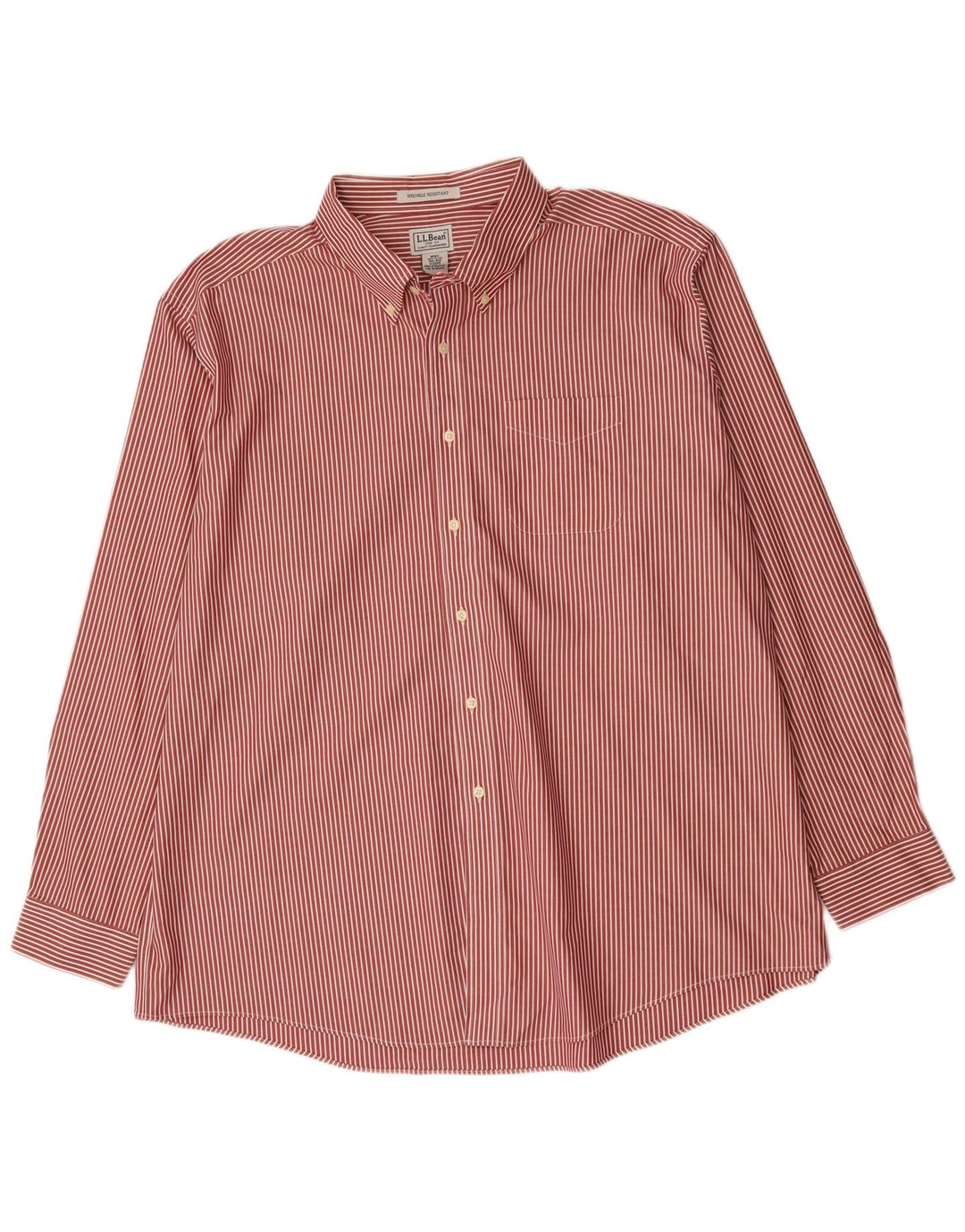 Мужская рубашка L.L.Bean 2XL, хлопок в красную полоску