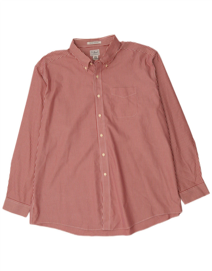 Мужская рубашка L.L.Bean 2XL, хлопок в красную полоску