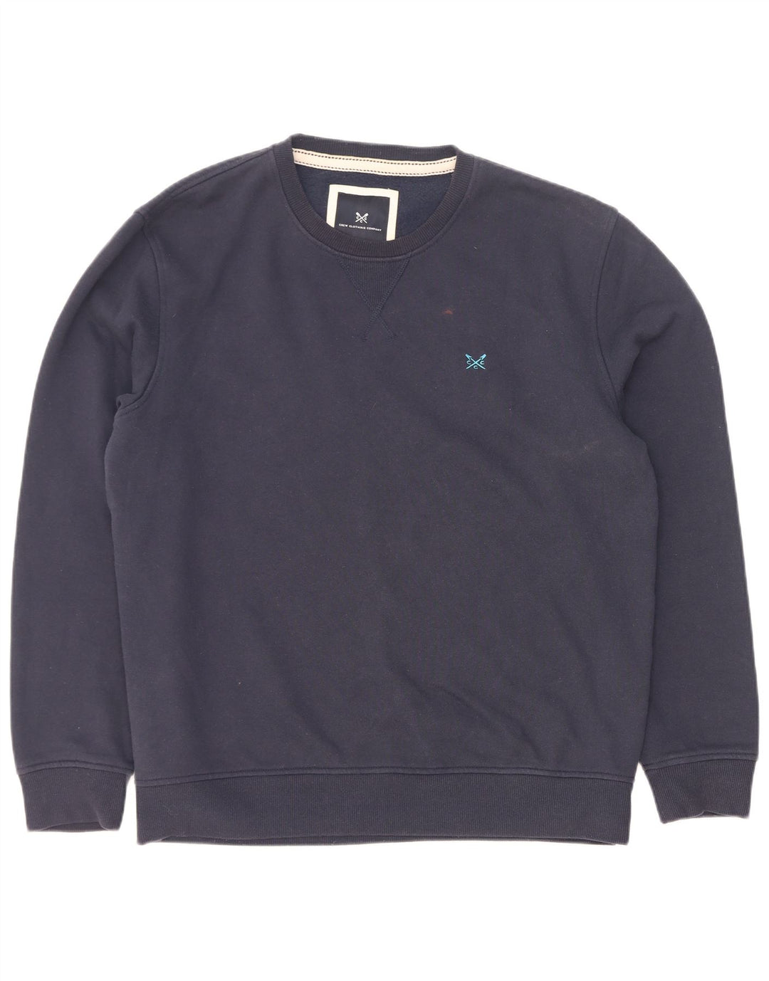 Crew Clothing Мужской свитер-джемпер большого размера из хлопка темно-синего цвета
