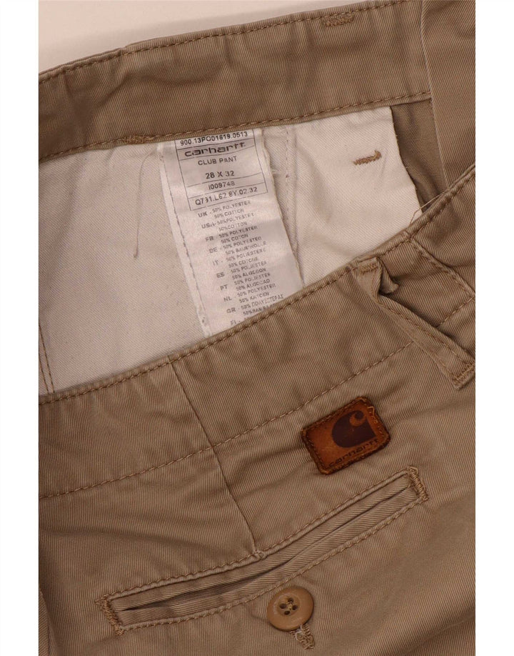 Мужские брюки-чиносы Carhartt W28 L32 бежевого цвета из полиэстера