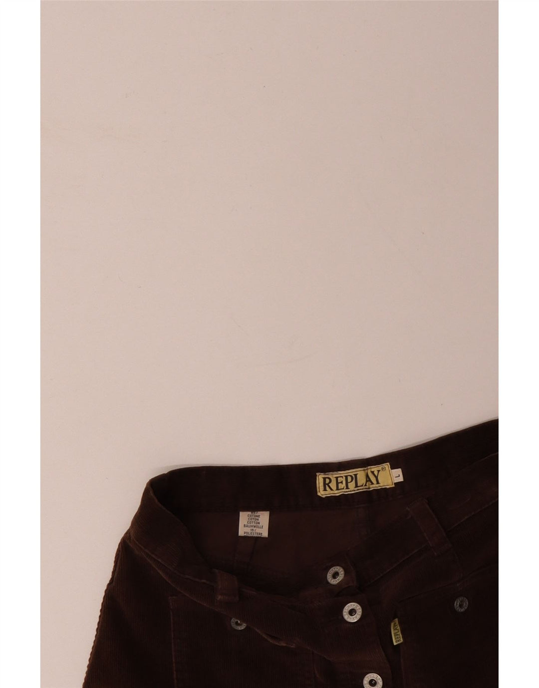 Женская мини-вельветовая юбка REPLAY, большая W32, коричневый хлопок