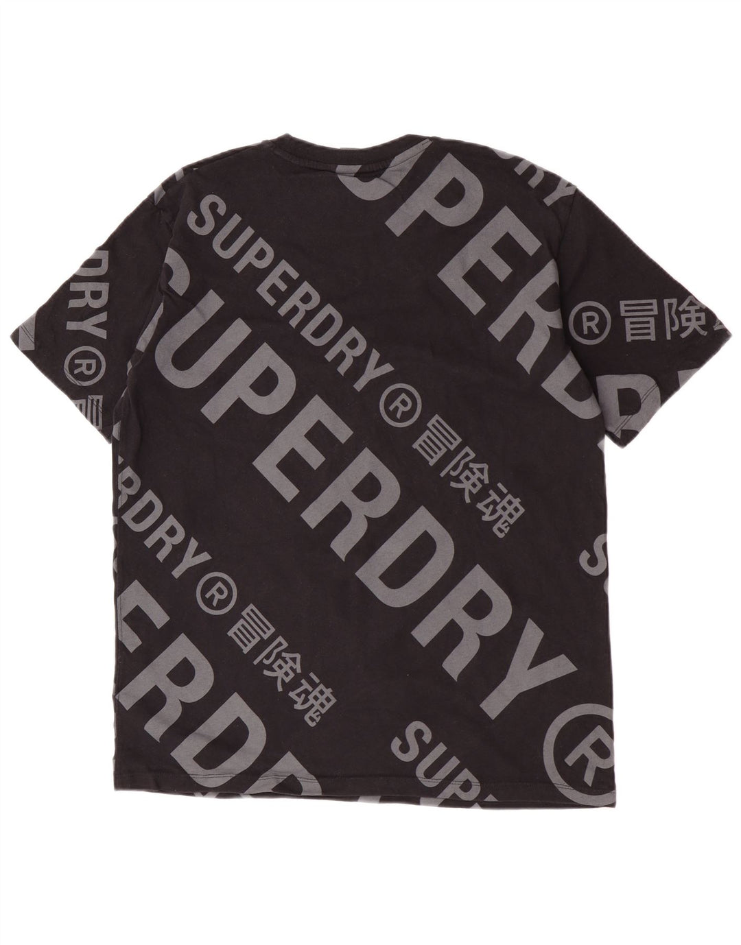 Мужская футболка с рисунком Superdry, топ среднего размера, черный хлопок