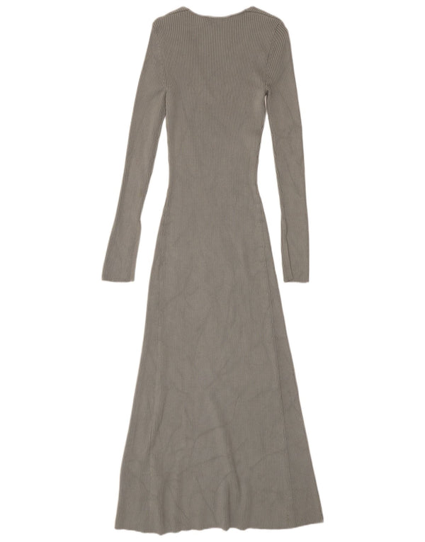 Женское платье-джемпер макси Zara UK 8, маленькое серое, вискоза