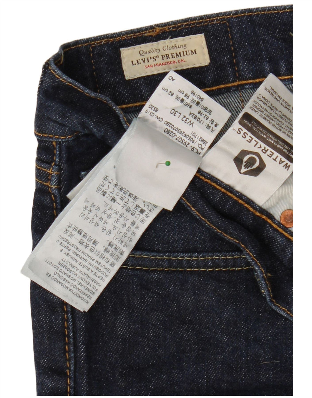 Женские прямые джинсы LEVI'S 502 W32 L30 синие, хлопок