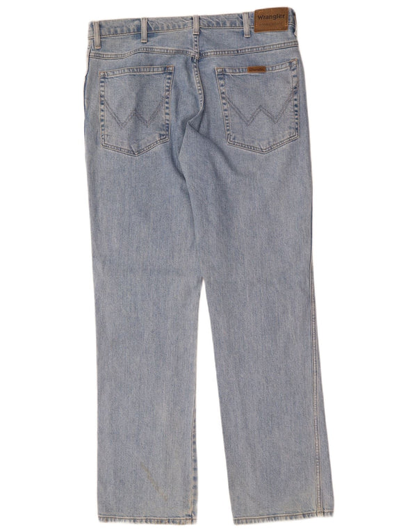 Мужские прямые джинсы WRANGLER стандартного кроя W36 L32, синий хлопок