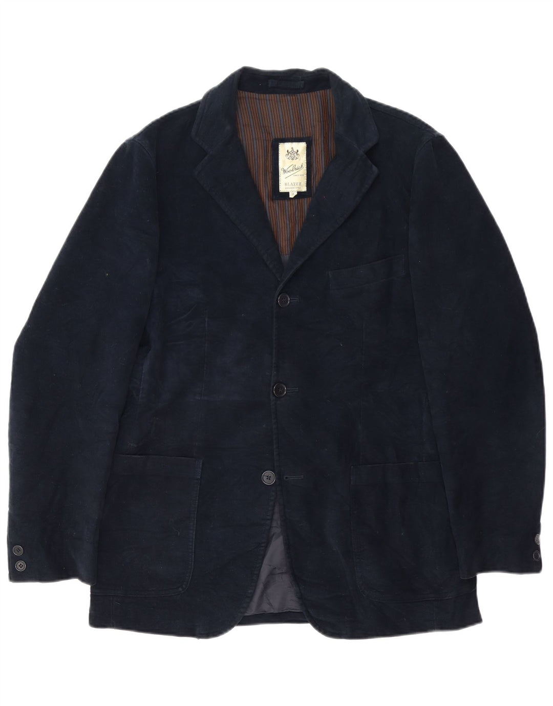 Мужской пиджак Woolrich на 3 пуговицах, Великобритания 38, средний темно-синий классический