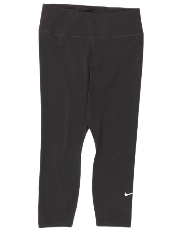 Женские леггинсы-капри Nike Dri Fit UK 12, средний черный, полиэстер