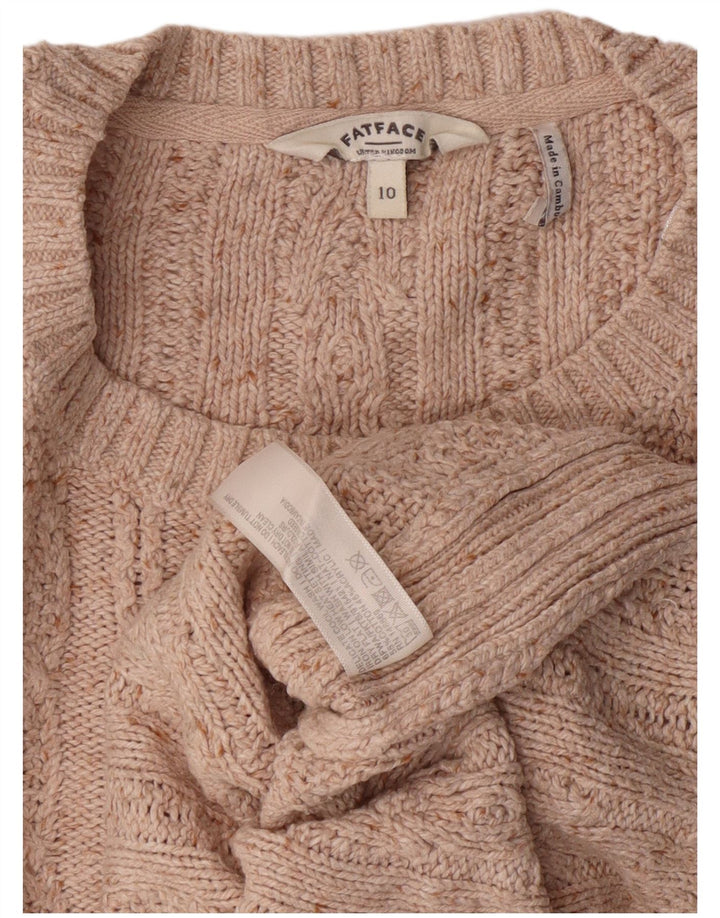 Женский джемпер с круглым вырезом для толстого лица, классический хлопковый свитер бежевого цвета, Великобритания, 10 шт.