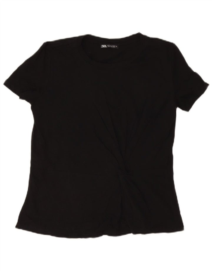 Женская футболка оверсайз Zara Top UK 10, маленькая черная