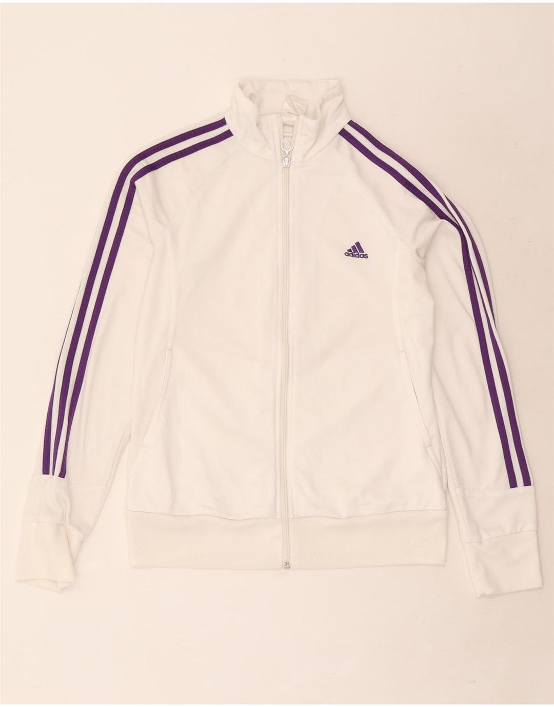 Женская спортивная куртка Adidas UK 12/14, средний белый полиэстер