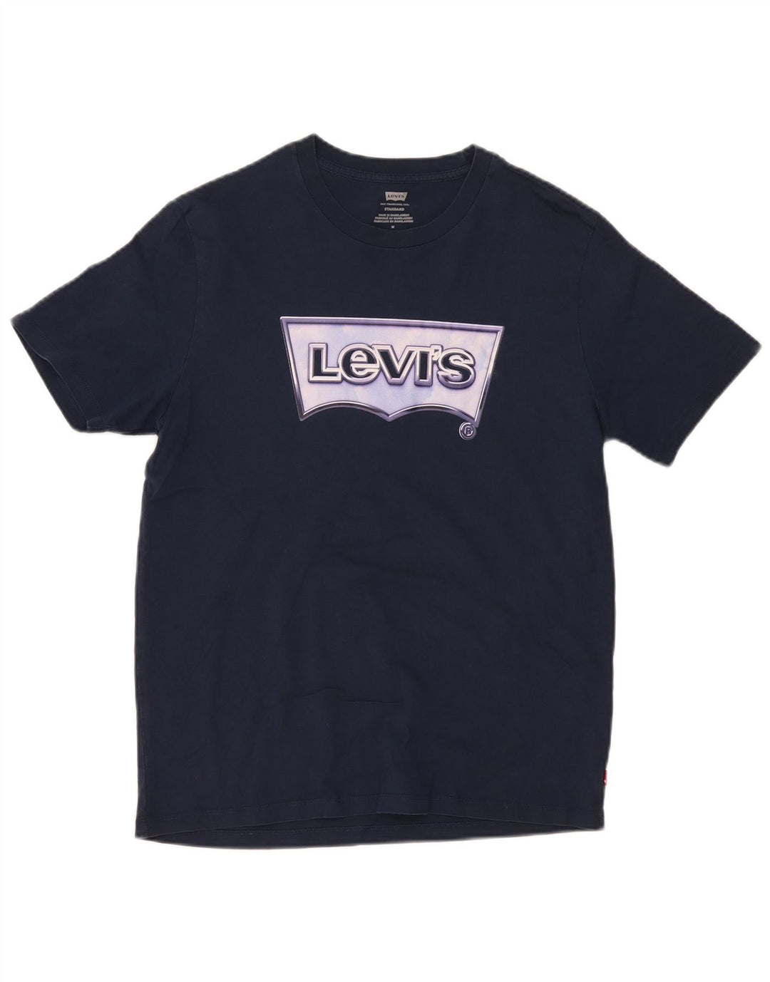 Мужская футболка стандартного кроя Levi's с рисунком, топ среднего размера, темно-синий, хлопок