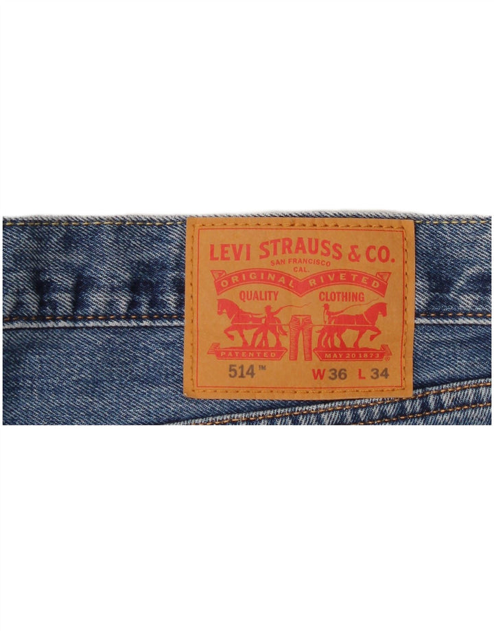 Мужские прямые джинсы Levi's 514 W36 L34 синие, хлопок