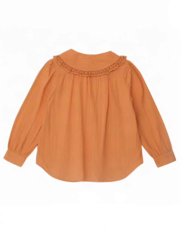 Zara Womens Oversized Shirt Blouse UK 10 Small Orange Cotton