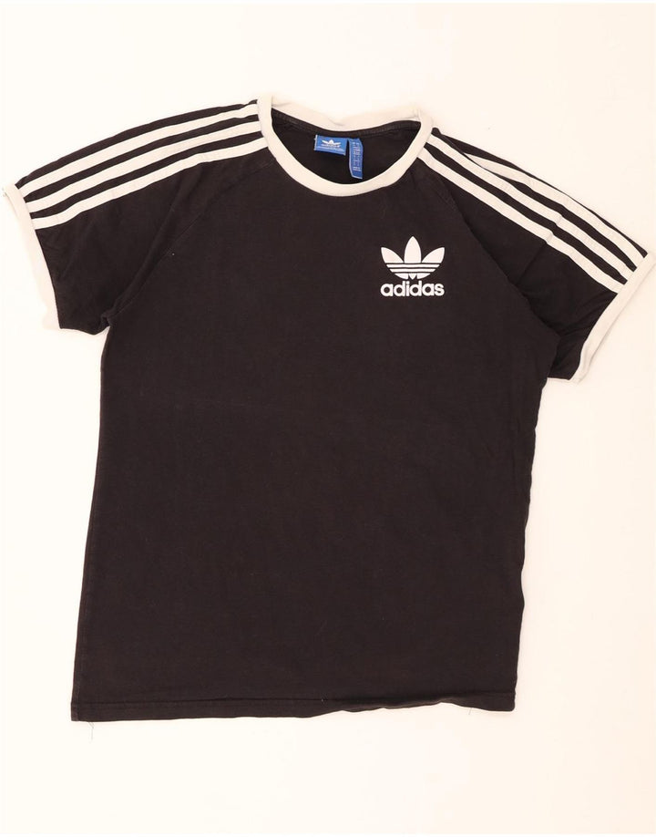 Мужская футболка Adidas Top большого размера из хлопка черного цвета