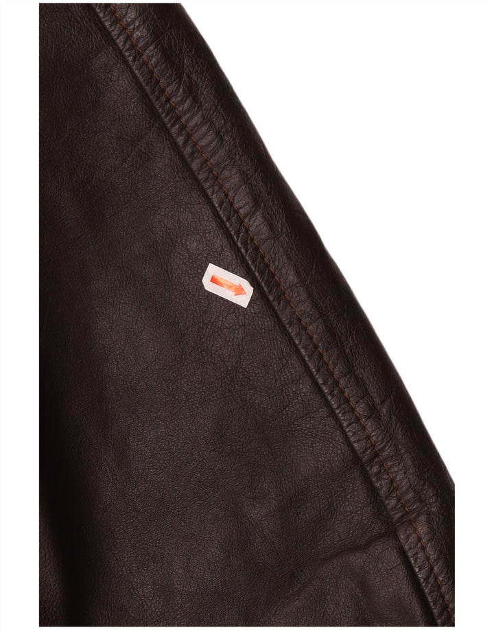 Мужская кожаная куртка VINTAGE UK 42 XL коричневая кожа