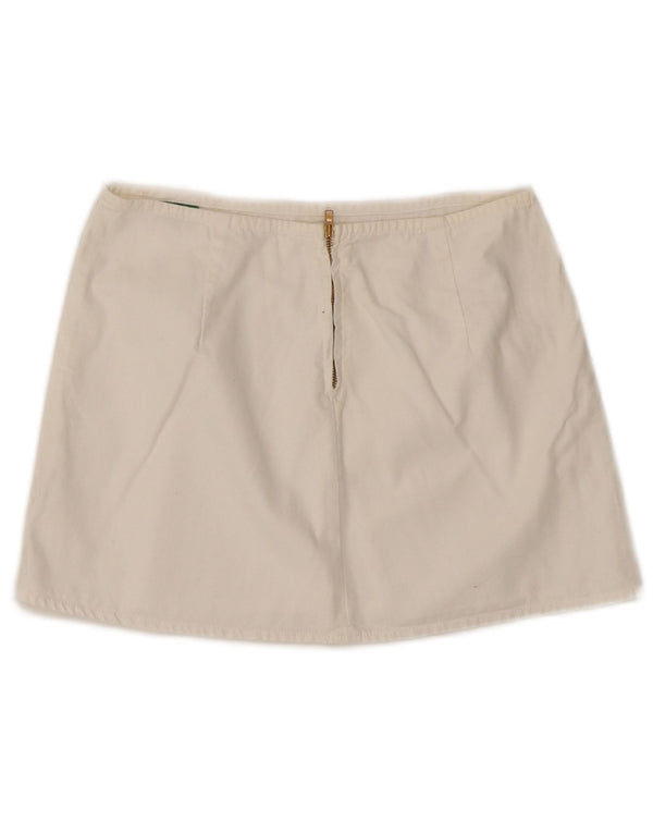 Benetton Женская мини-юбка IT 40 Small W26 Белый хлопок