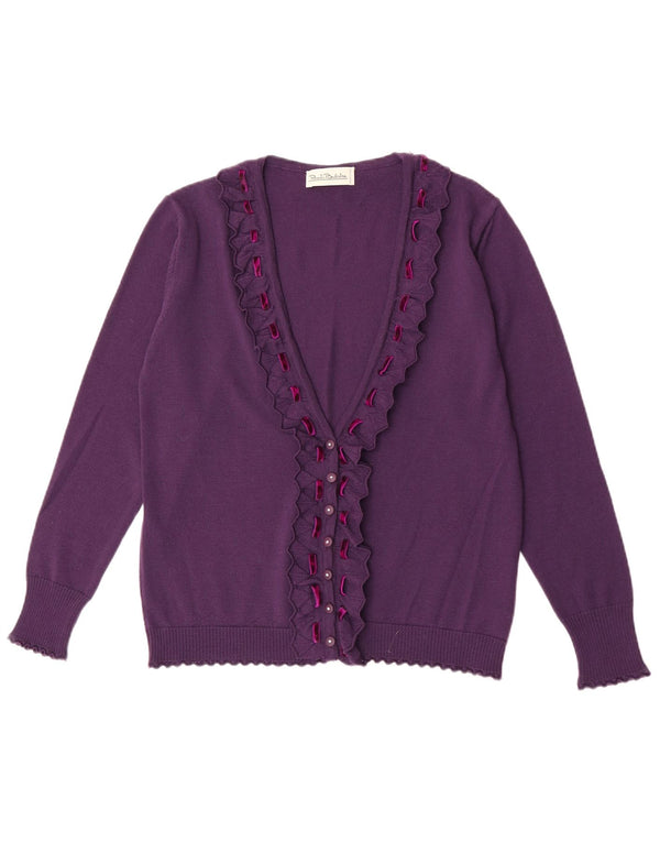 Женский кардиган Renato Balestra IT 50 XL Фиолетовый из мериносовой шерсти