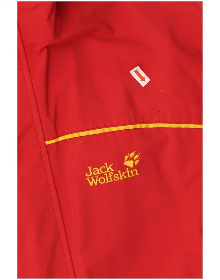 JACK WOLFSKIN Дождевик с капюшоном и графическим рисунком для мальчиков 13–14 лет, красный полиамид
