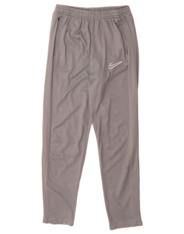 Nike Boys Dri Fit Tracksuit Trousers 12-13 Years Large Grey Polyester