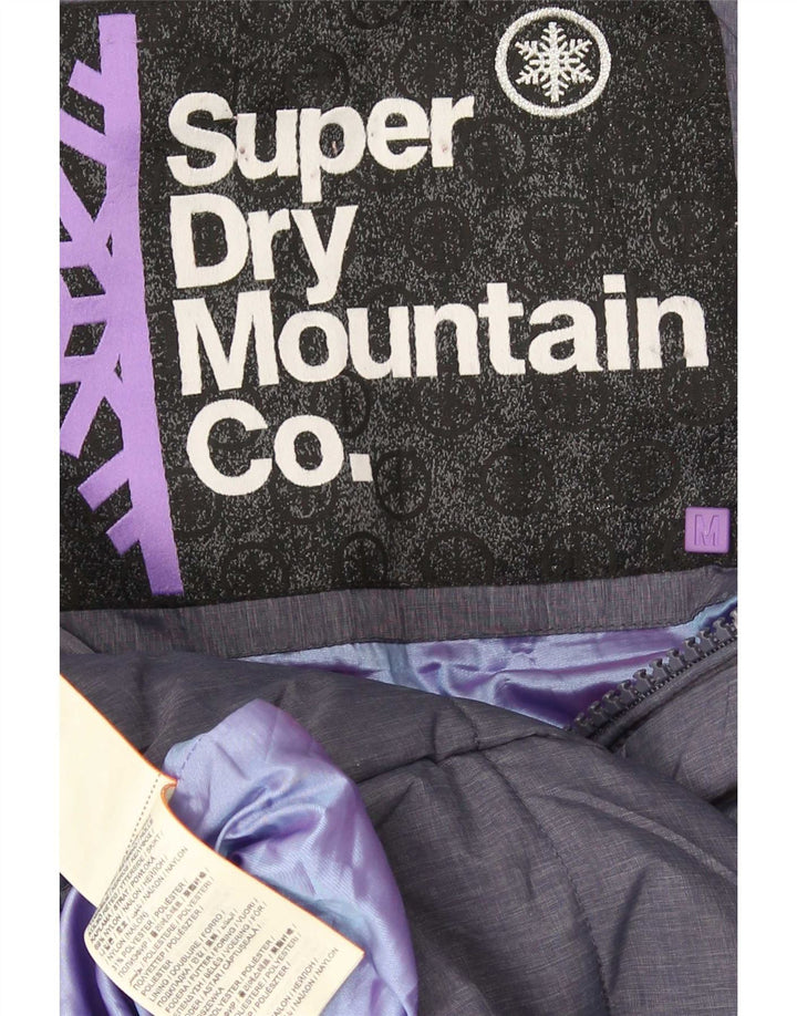Женская утепленная куртка с капюшоном Superdry UK 14, средний синий нейлон