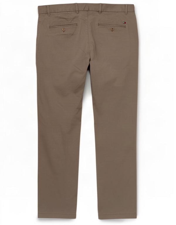 Tommy Hilfiger Mens Straight Chino Trousers W36 L30 Grey Cotton