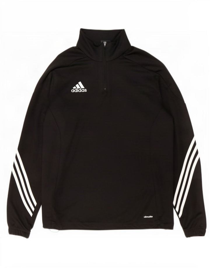 Мужской пуловер с воротником на молнии Adidas Climalite, большой черный полиэстер