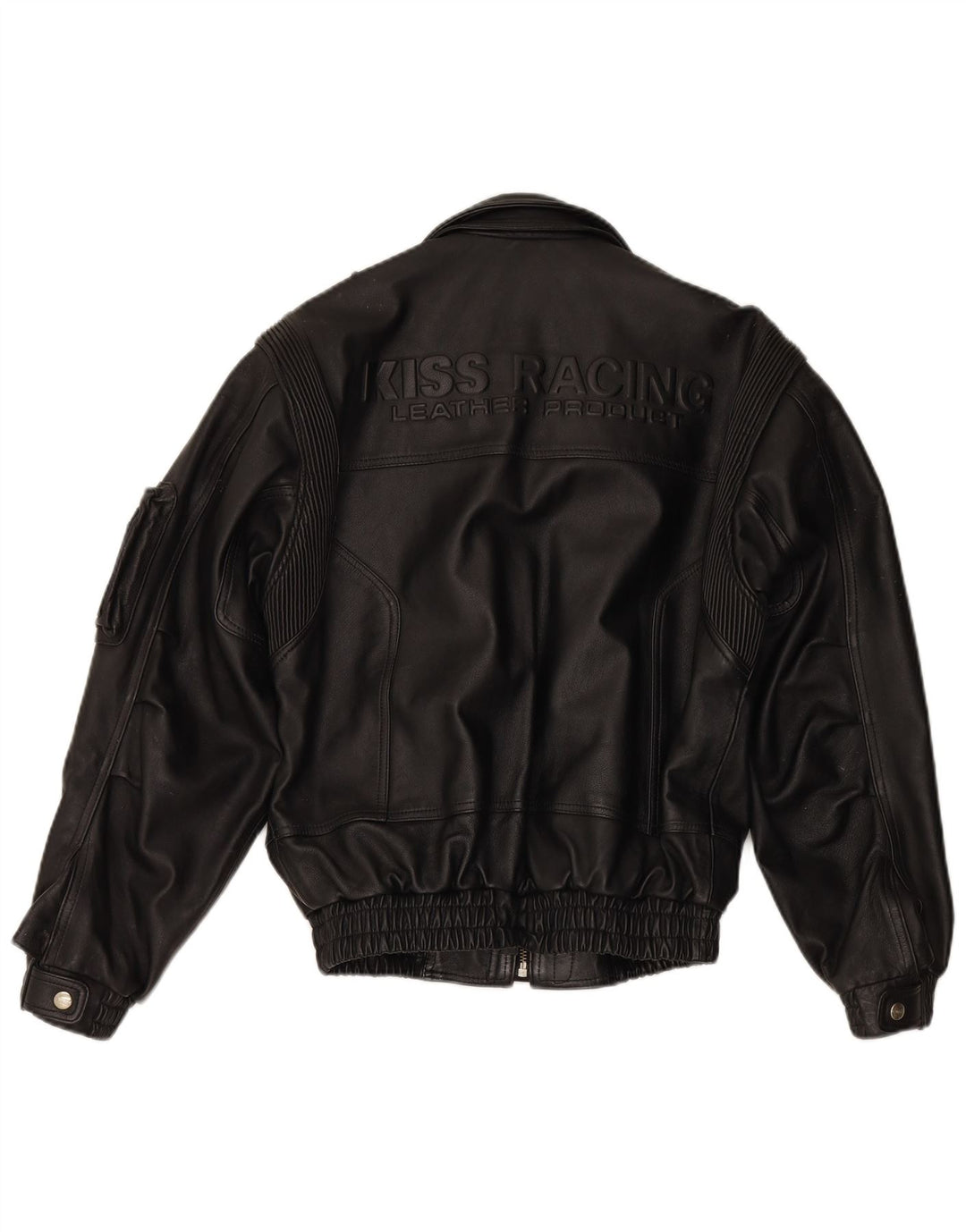 Мужская кожаная гоночная куртка EUROX с графическим рисунком UK 40, большая черная кожа