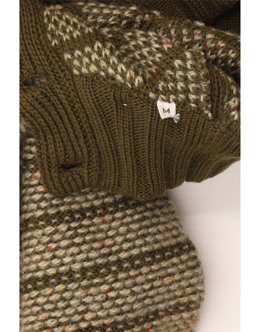 Мужской кардиган Missoni, шерстяной свитер среднего цвета хаки в полоску
