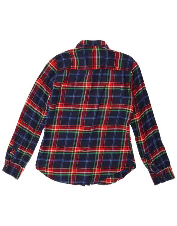 Женская фланелевая рубашка Abercrombie & Fitch UK 10, маленькая темно-синяя клетка