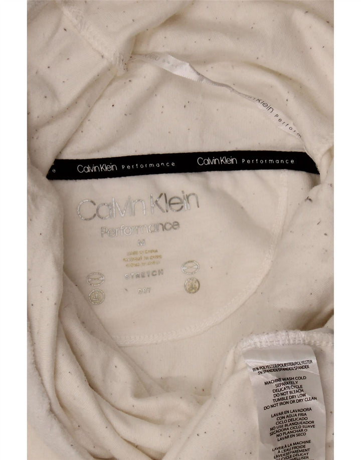 Женский свитер с высоким воротником Calvin Klein, джемпер UK 14, средний белый