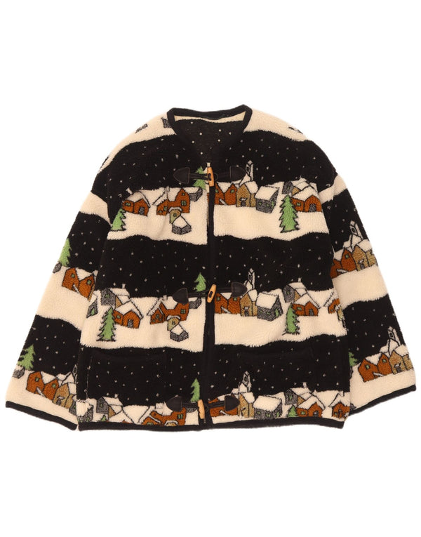 Винтажная женская новинка, флисовая куртка UK 18 XL, разноцветная зимняя