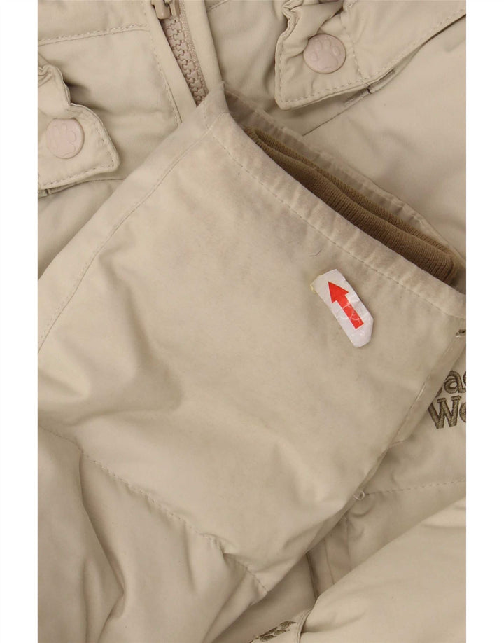 Женская стеганая куртка с капюшоном Jack Wolfskin UK 10, маленькая, бежевый, полиамид