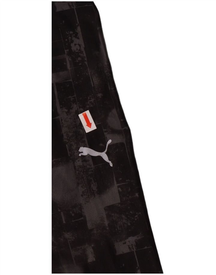 Леггинсы Puma для девочек 13-14 лет, черные с геометрическим рисунком