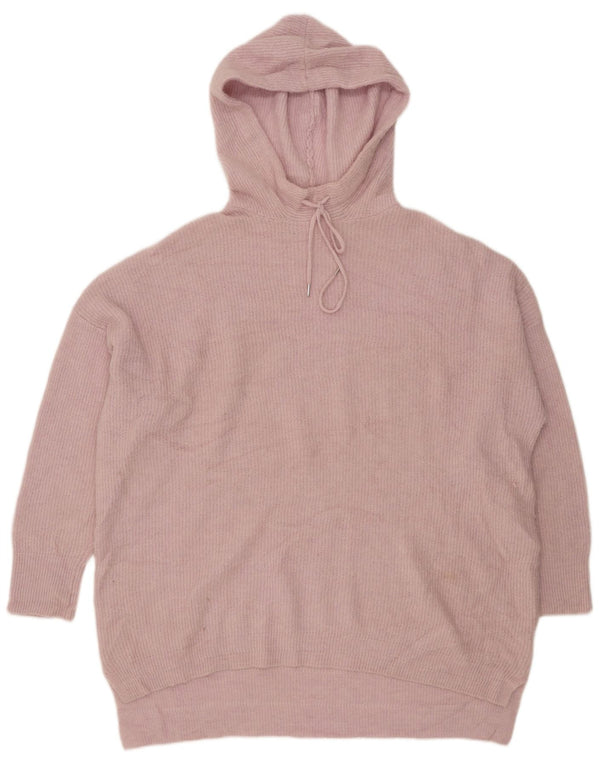Женский свободный джемпер с капюшоном White Stuff UK 22 3XL, розовый полиэстер