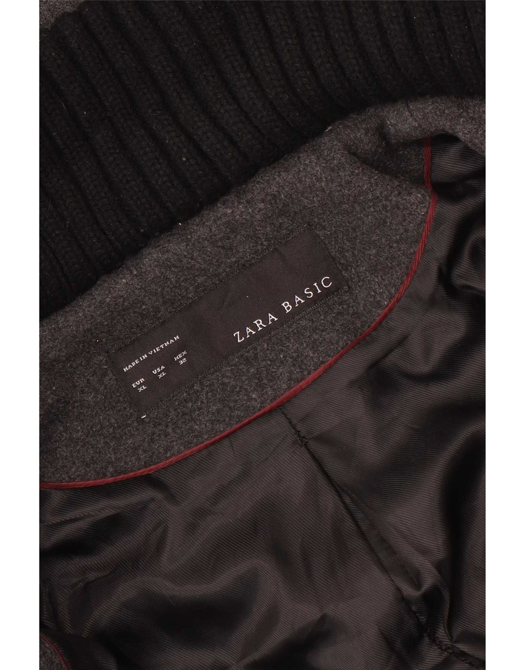 Женское пальто с капюшоном Zara UK 18 XL Серое