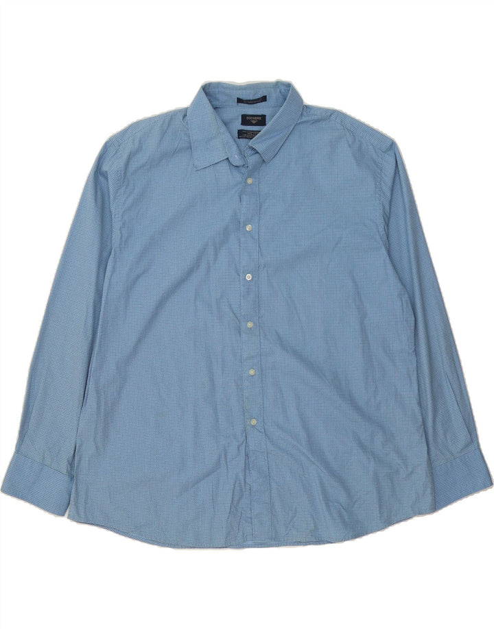 DOCKERS Mens Big & Tall Shirt 2XL Blue Check Cotton Vintage Dockers and Second-Hand Dockers from Messina Hembry 