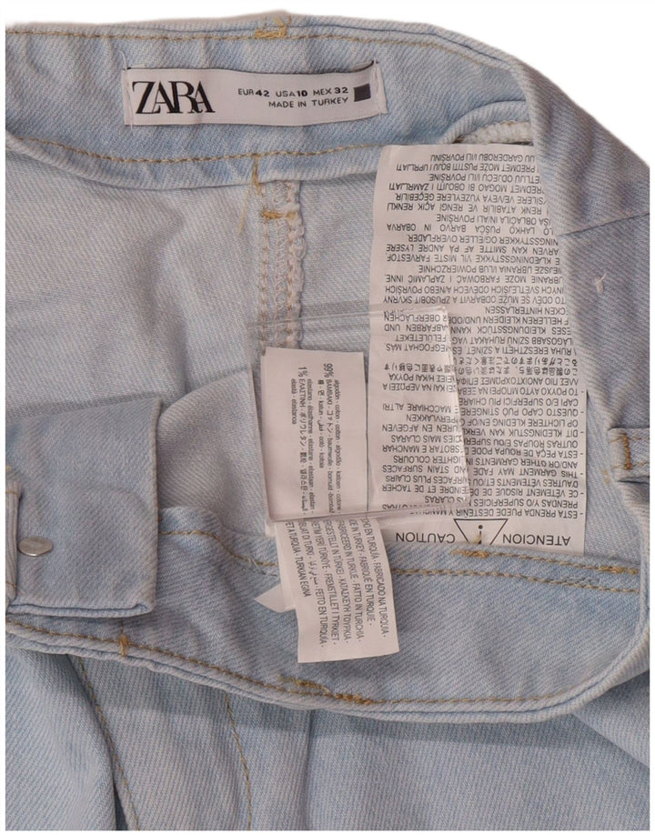 Женские широкие джинсы с завышенной талией Zara EU 42, большие W32 L26, синие классические