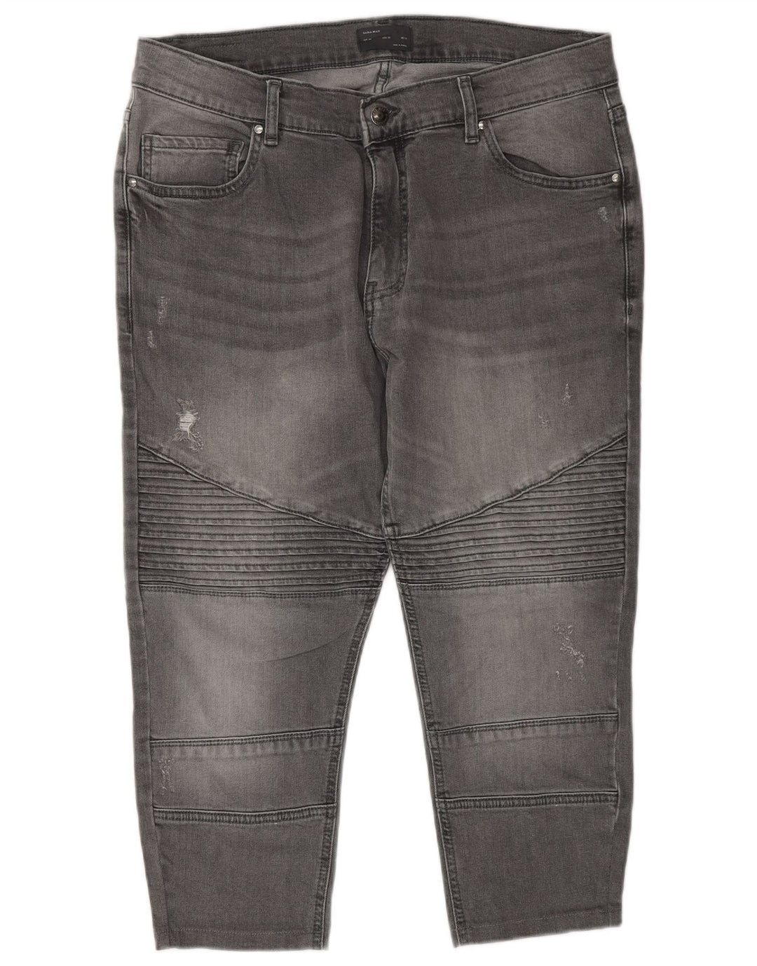 Мужские зауженные джинсы-капри ZARA EU 44, большие W34 L22, серые