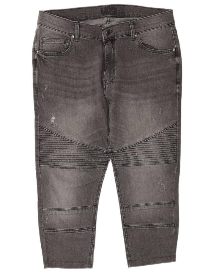 Мужские зауженные джинсы-капри ZARA EU 44, большие W34 L22, серые