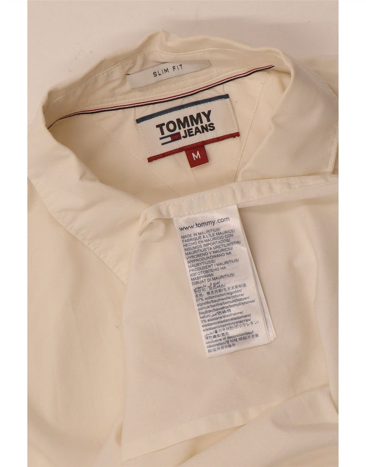 Tommy Hilfiger Мужская рубашка приталенного кроя из хлопка среднего размера белого цвета