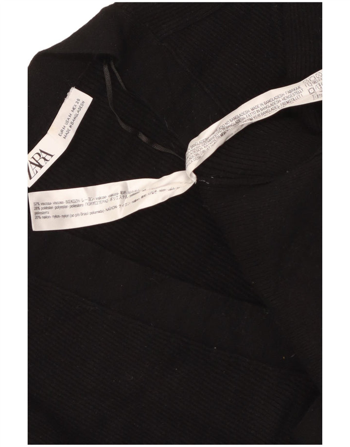 Женский укороченный кардиган ZARA UK 14, средний черный вискоза
