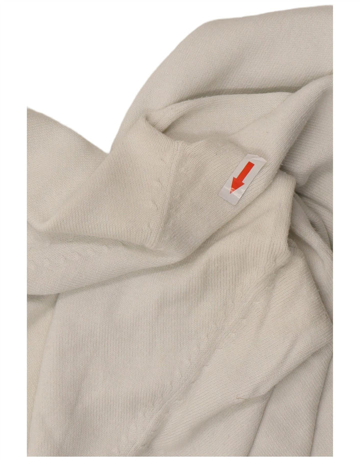 Женский джемпер с v-образным вырезом ZARA UK 14, большой белый хлопок