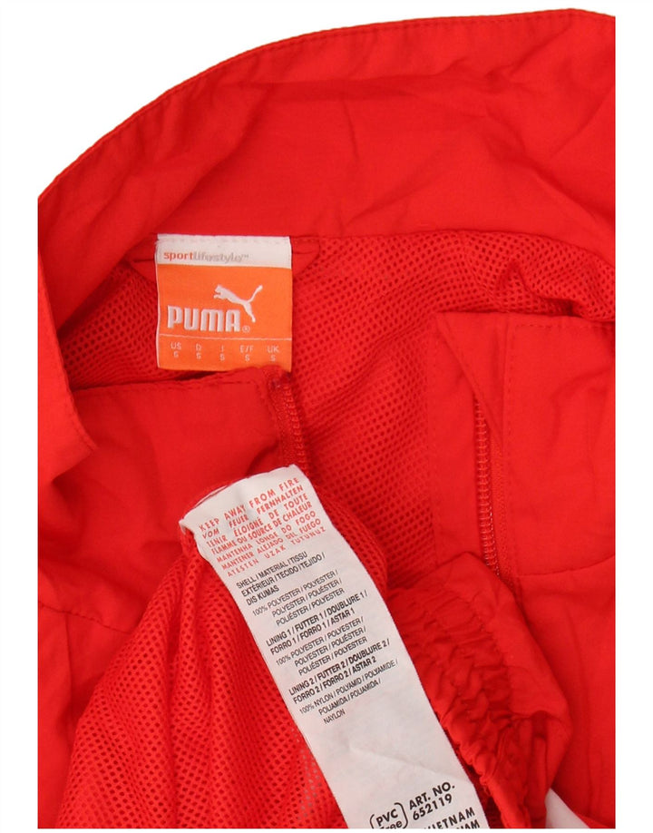 PUMA Mens Tracksuit Top Jacket Small Red Colourblock Polyester