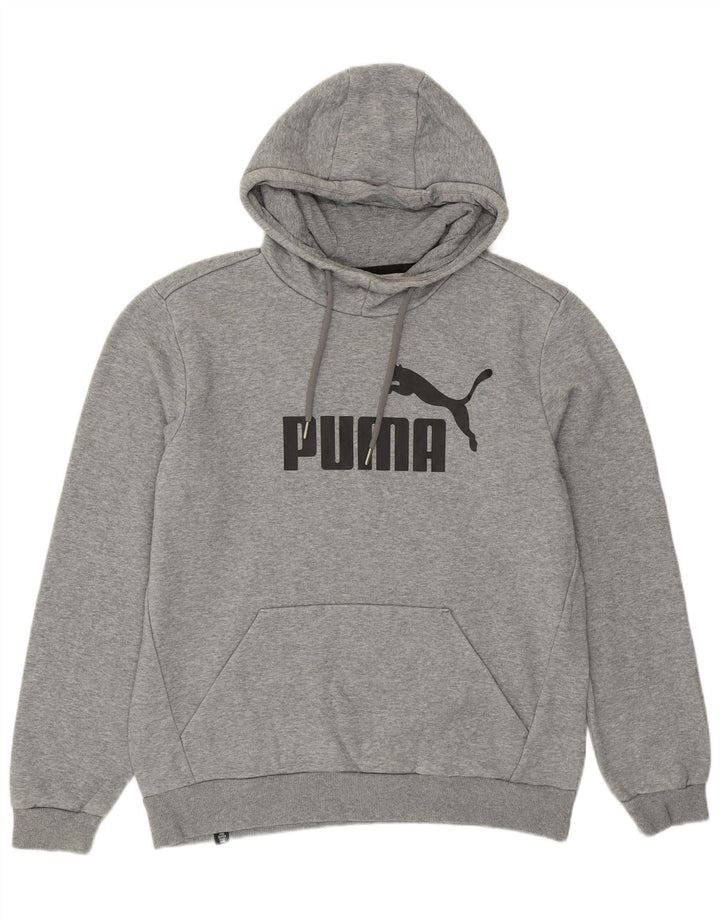 Мужской джемпер с капюшоном Puma с рисунком, средний серый хлопок с крапинками