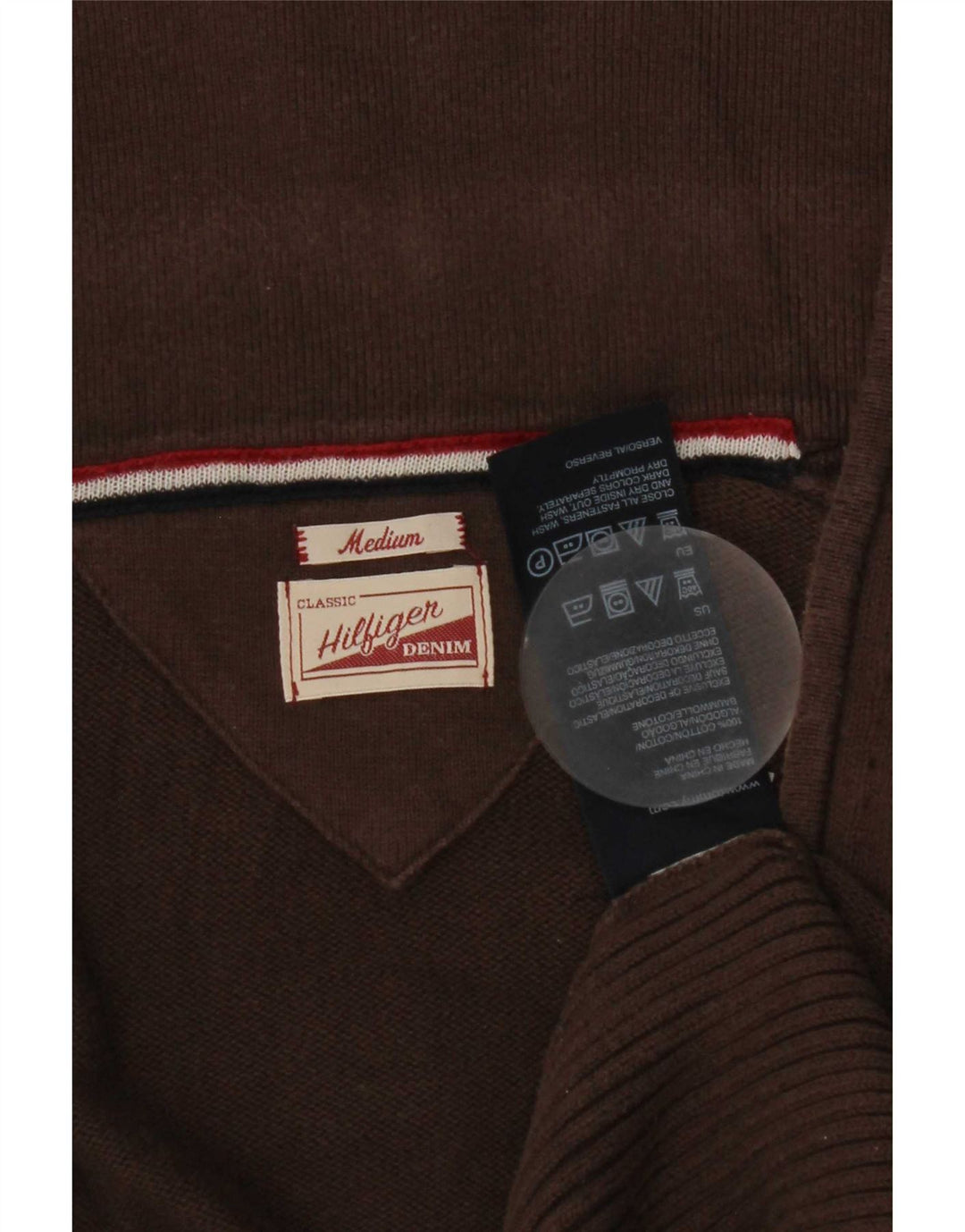 Мужской кардиган Tommy Hilfiger, хлопковый свитер среднего коричневого цвета