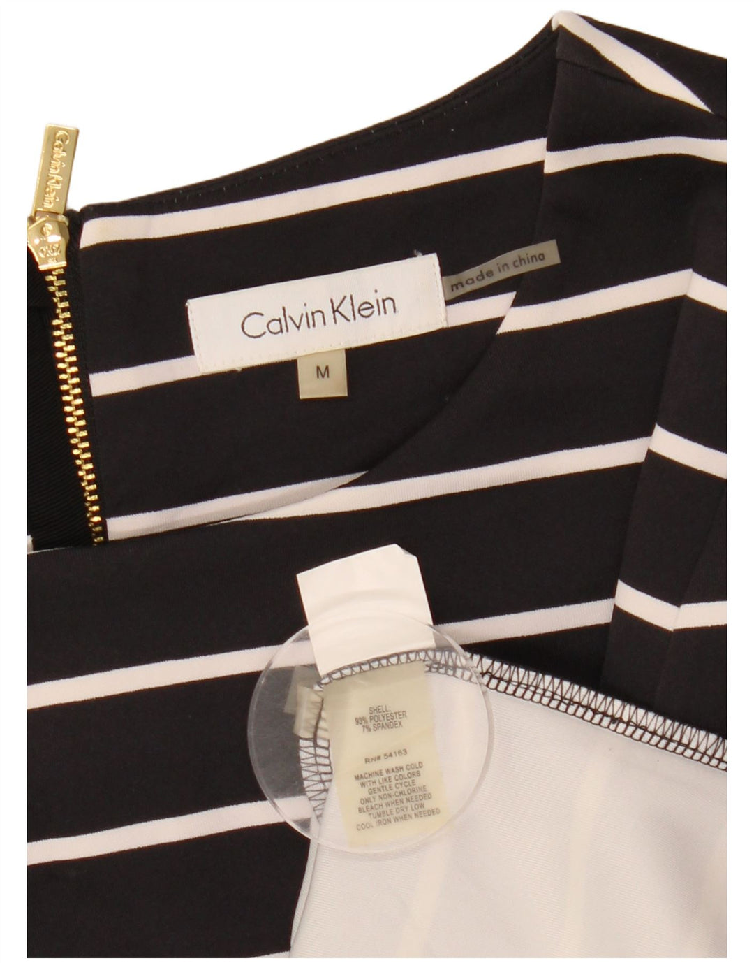 Женский топ CALVIN KLEIN с рукавом 3/4 UK 14, средний полиэстер в черную полоску