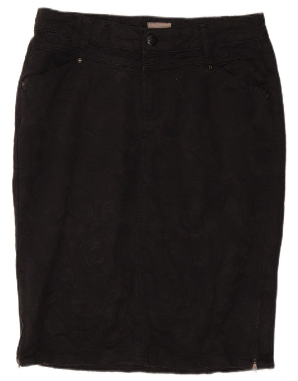 Винтажная женская юбка-карандаш EU 40 Medium W30 Черная хлопковая классика