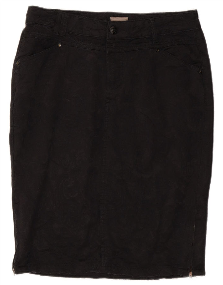 Винтажная женская юбка-карандаш EU 40 Medium W30 Черная хлопковая классика